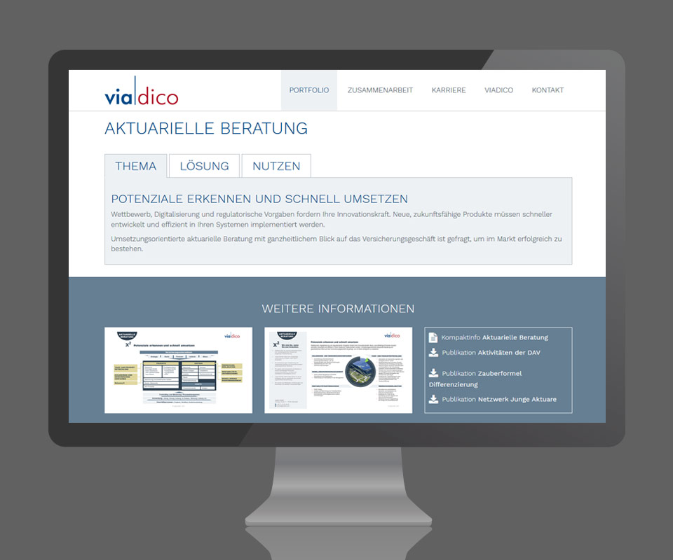 viadico GmbH - Tablösung für multiplen Content. Weitere Informationen wie Grafiken, Bilder, Downloads und weiterführende Links können hier platziert werden<strong>www.viadico.com</strong>